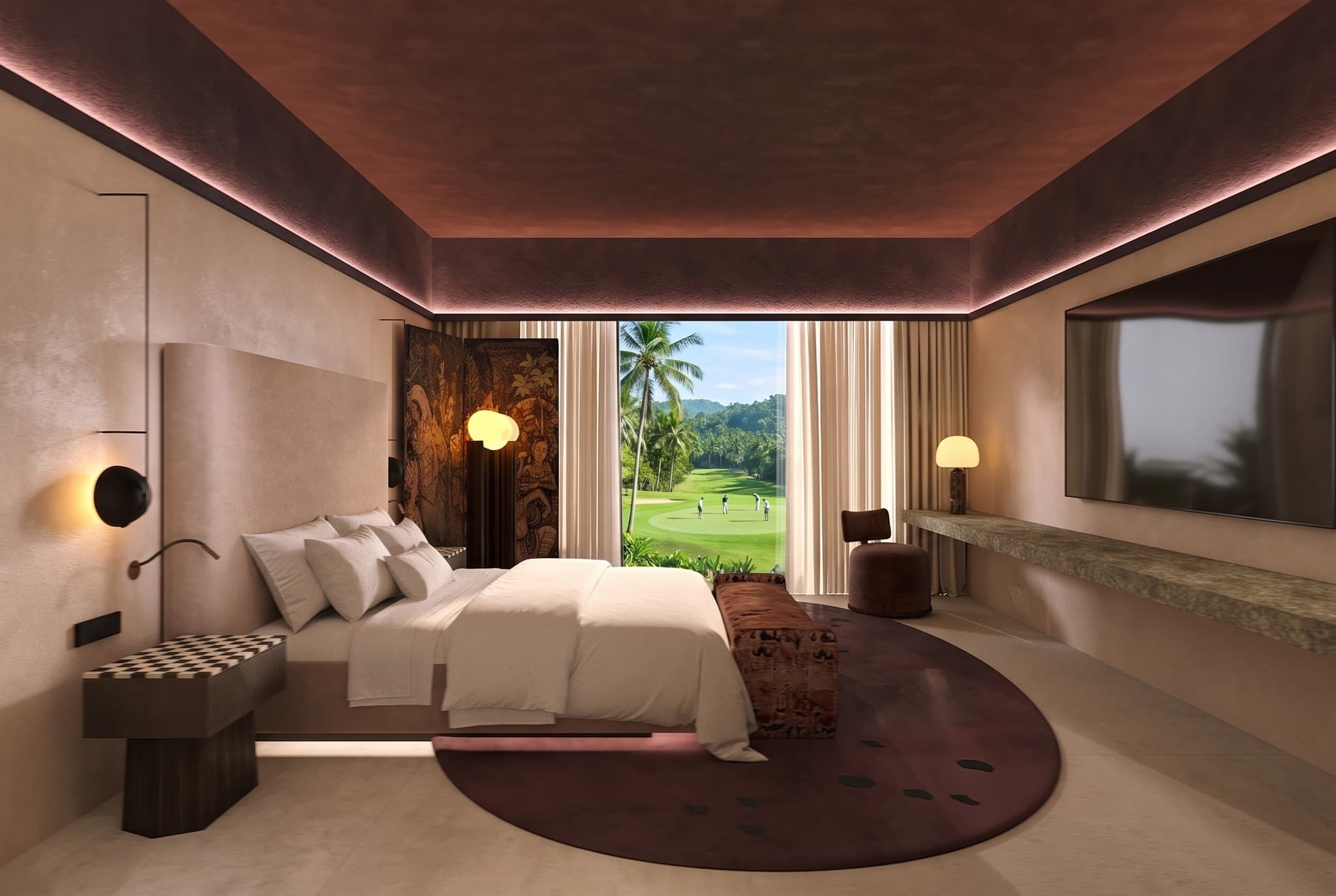Concept visualisation: Bedroom with an open view over greenery