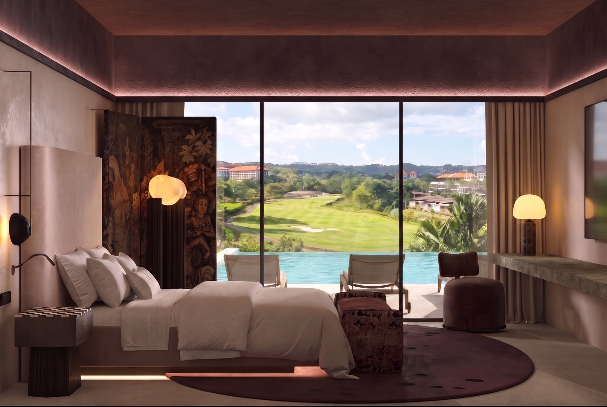 Concept visualisation: Bedroom facing a water feature