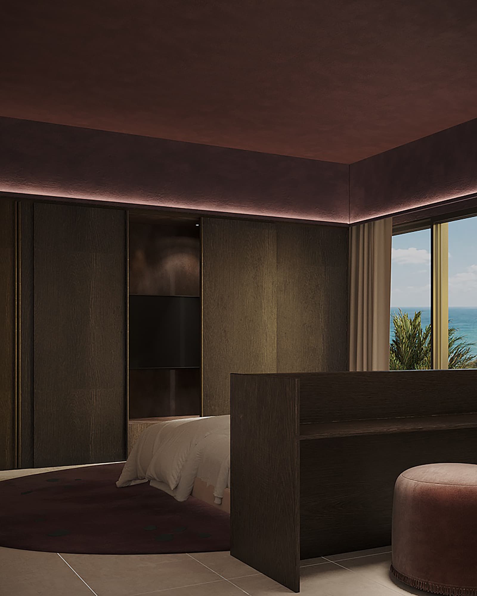 Concept visualisation: Wardrobe area beside the bedroom